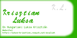krisztian luksa business card