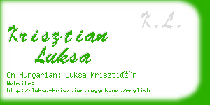 krisztian luksa business card